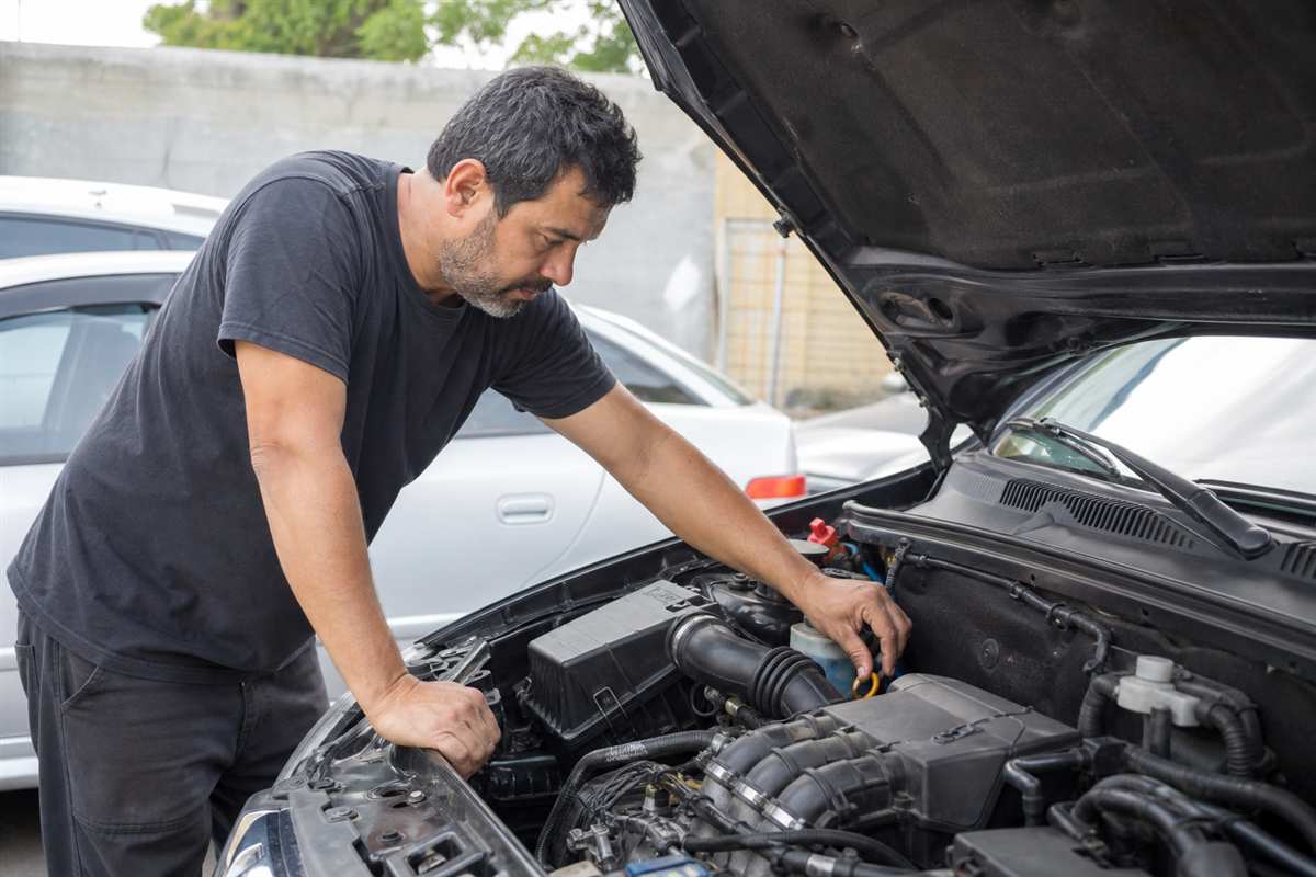 Inspeção de motor de veículo usado